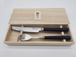 Steakmesserset 2 tlg. Messer und Gabel Shizu Hamono Profi Kochmesser
